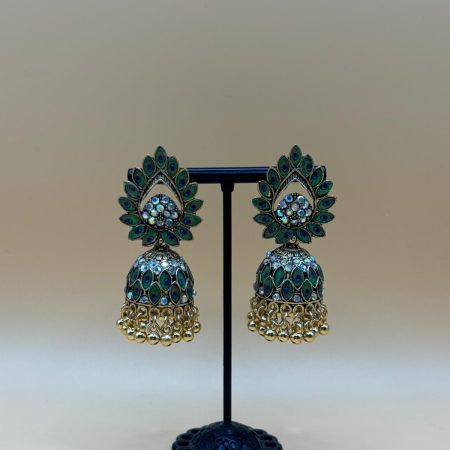 Peacock jhumka earrings